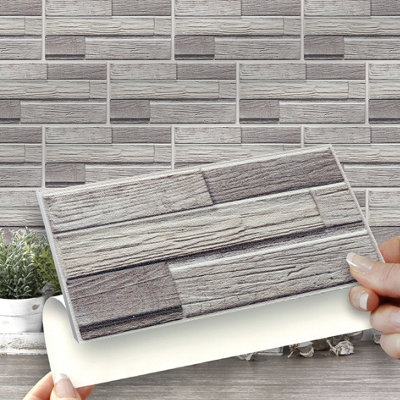 Stick and Go Self Adhesive Stick On Tiles Shanty 8" x 4" Box of 8 Apply over any tile, or directly on to the wall