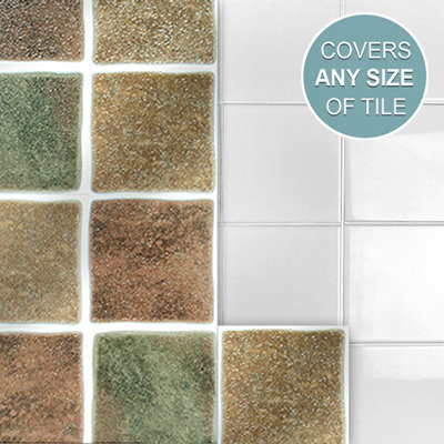 Stick and Go Self Adhesive Stick On Tiles Tuscany Mix 4" x 4" Box of 18 Apply over any tile - 4
