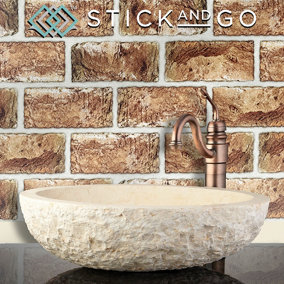 Stick and Go Self Adhesive Stick On Tiles Urban Brick 8" x 4" Box of 8 Apply over any tile, or directly on to the wall