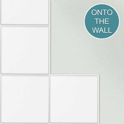 Stick and Go Self Adhesive Stick On Tiles White 6" x 6" Box of 8 Apply over any tile, or directly on to the wall