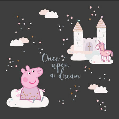 Stickerscape Once Upon a Dream Peppa Pig (Large Size) Children's Bedroom Playroom Décor Self-Adhesive Removable