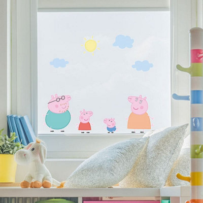 Stickerscape Peppa & Family Window Sticker Pack Children's Bedroom Playroom Décor Self-Adhesive Removable