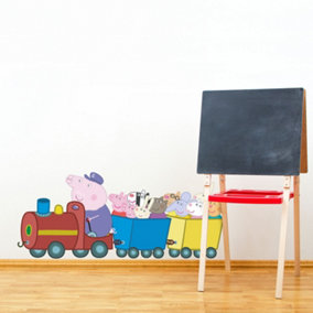 Stickerscape Peppa Pig and Friends Train Wall Sticker (Large Size) Children's Bedroom Playroom Décor Self-Adhesive Removable