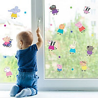Stickerscape Peppa Pig and Friends Window Sticker Pack Children's Bedroom Playroom Décor Self-Adhesive Removable