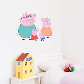 Stickerscape Peppa Pig Family Wall Sticker (Regular Size) Children's Bedroom Playroom Décor Self-Adhesive Removable