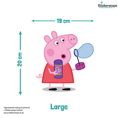 Stickerscape Peppa Pig & Friends Blowing Bubbles Wall Sticker (Large size) Children's Bedroom Playroom Décor Self-Adhesive