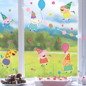 Stickerscape Peppa Pig Window Stickers Party Pack (Regular size) Children's Party Décor Self-Adhesive Removable