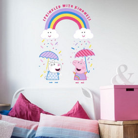 Stickerscape Peppa Sprinkled with Kindness Rainbow Wall Sticker Children's Bedroom Playroom Décor Self-Adhesive Removable