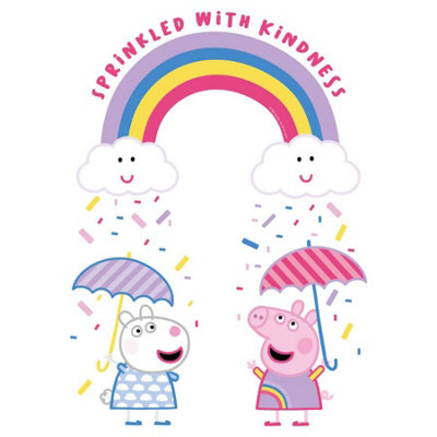 Stickerscape Peppa Sprinkled with Kindness Rainbow Wall Sticker Children's Bedroom Playroom Décor Self-Adhesive Removable