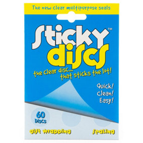 Sticky Discs Ready Cut Circles of Single Sided Adhesive Clear Tape 60 per pack (6 Packs)