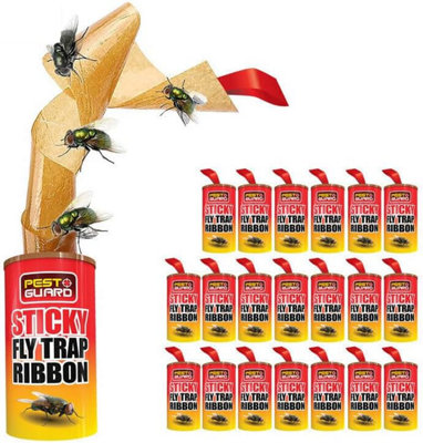 16 Rolls Fly Ribbon 4 Or 16 Rolls Insect Glue Paper / Fly Trap Ribbon - Sticky Tape Strips For Flies, Bugs, Catchers Disposable Fly Trap Ribbon