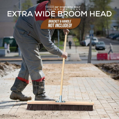 Stiff PVC 36 Inch Broom Replacement Head 92cm Extra-Large Floor Sweeper ...
