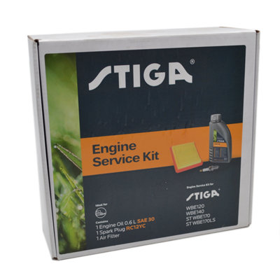 Stiga Engine Service Kit Includes Oil, Filter & Spark Plug | DIY at B&Q