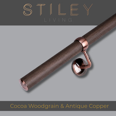 Stiley Living Cocoa Woodgrain/Antique Copper Stair Handrail Kit 4.8m ...
