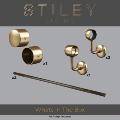 Stiley Living Ebony Wood Stair Handrail Kit, Internal Wooden Banister ...