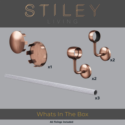 Stiley Living Silver Ash Woodgrain/Antique Copper Stair Handrail Kit 3 ...