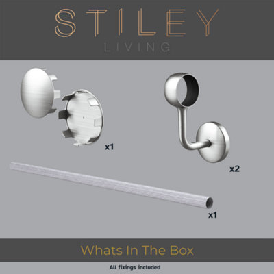 Stiley Living Silver Ash Woodgrain/Brushed Silver Stair Handrail Kit 1 ...