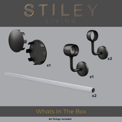 Stiley Living Silver Ash Woodgrain/Matt Black Stair Handrail Kit 2.4m ...
