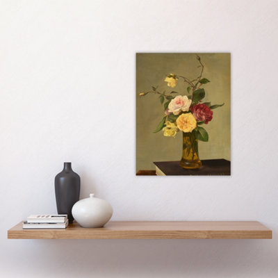 Still Life Bouquet Roses in a Vase Latour Wall Art Poster Print 12X16"