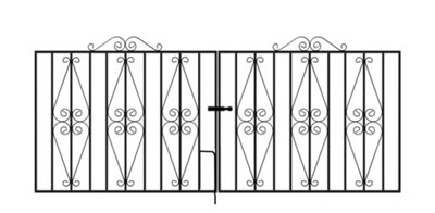 STIRA Metal Scroll Driveway Gate 2743mm GAP x 914mm High ST16ZP