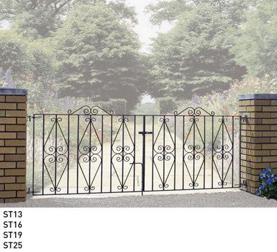 STIRA Metal Scroll Driveway Gate 3048mm GAP x 914mm High ST19ZP - 3