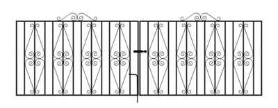 STIRA Metal Scroll Driveway Gate 3658mm GAP x 914mm High ST25ZP