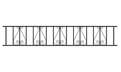 STIRA Metal Scroll Garden Railing Panel 1830mm GAP x 403mm High ST06ZP