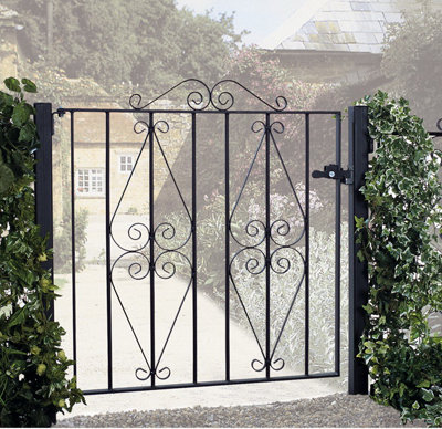 STIRA Metal Scroll Low Flat Garden Gate 1220mm GAP x 914mm High ST07ZP - 3