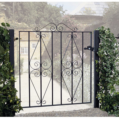 STIRA Metal Scroll Low Flat Garden Gate 914mm GAP x 914mm High ST03ZP - 3