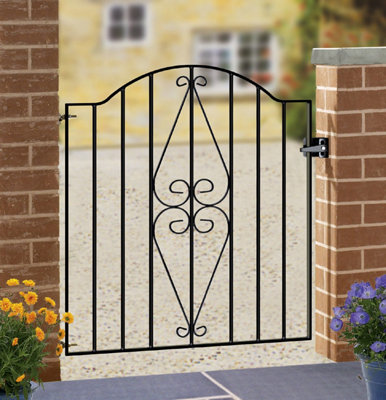 STIRA Scroll Low Bow Top Metal Garden Gate 955mm GAP x 942mm High HESC - 3