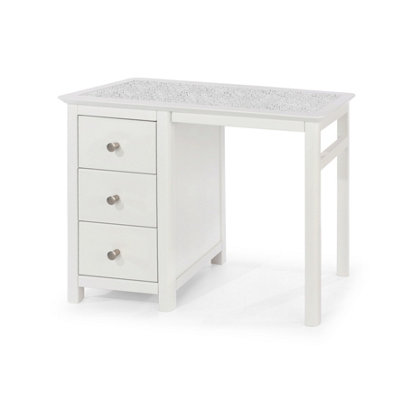 Stirling 3 drawer single pedestal dressing chest, White