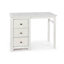 Stirling 3 drawer single pedestal dressing chest, White