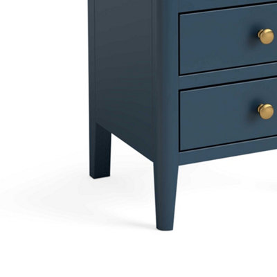 Stirling Blue 3 Drawer Bedside Table Fully Assembled - By Roseland Furniture