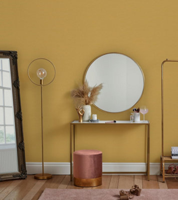 Stitch Please Saffron Yellow Textured Plain Wallpaper