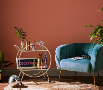 Stitch Please Terra Terracota Orange Textured Plain Wallpaper