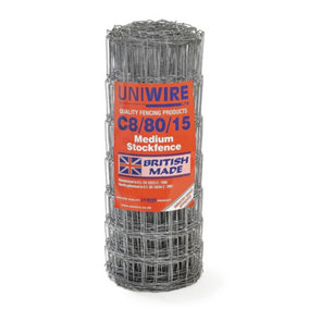 Stock Fence C8/80/15 Mild Wire Fencing Dog Proofing 80cm tall - 25m