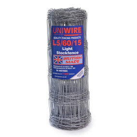 Stock Fence L5/60/15 Lightweight Wire Fencing Dog Proofing 60cm tall - 50m