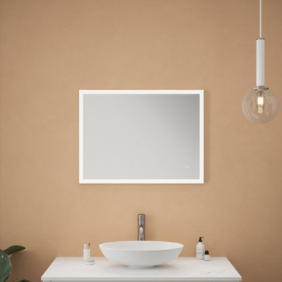 Stockholm LED Mirror - 600 x 800 x 24mm IP44 Rated Diffused Border Natural White 4000K Demister