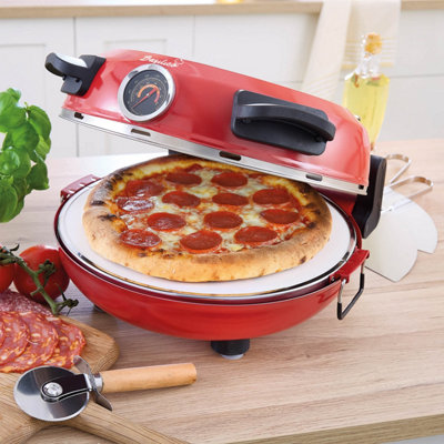Stone-Baked Pizza Oven Dual Heating, Ceramic Plate Accessories