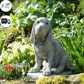 Stone Cast Bloodhound Garden Ornament