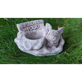 Stone Cast Christmas 'Reindeer Food' Pot/Bowl Garden Ornament