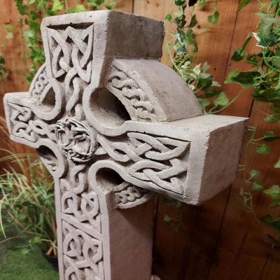 Stone Cast Detailed Giant Celtic Cross