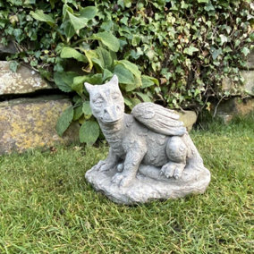 Stone Cast 'Dozing Dragon' Small Outdoor Ornament