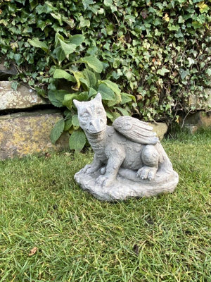 Stone Cast 'Dozing Dragon' Small Outdoor Ornament