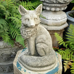 Stone Cast 'Fox' Garden Sculpture