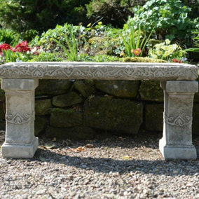 Stone Cast Garden Bench Seat Kazakh Design
