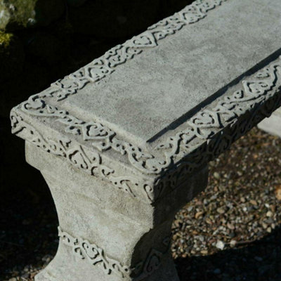 Stone Cast Garden Bench Seat Kazakh Design