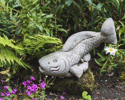 Stone Cast Koi Carp Fish Garden Ornament