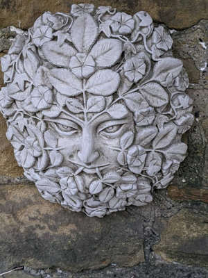Large Stone Cast 'Wind' Wall Plaque