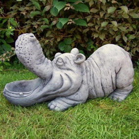 Stone Cast Large Hippo Ornament